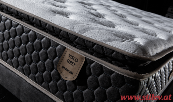 Visco Grey Bett mit Matratze 160x200 cm