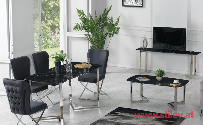 Carera (in Schwarz) Esszimmer Set
