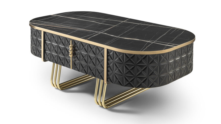 Barcelona Schwarzes Gold Couchtisch