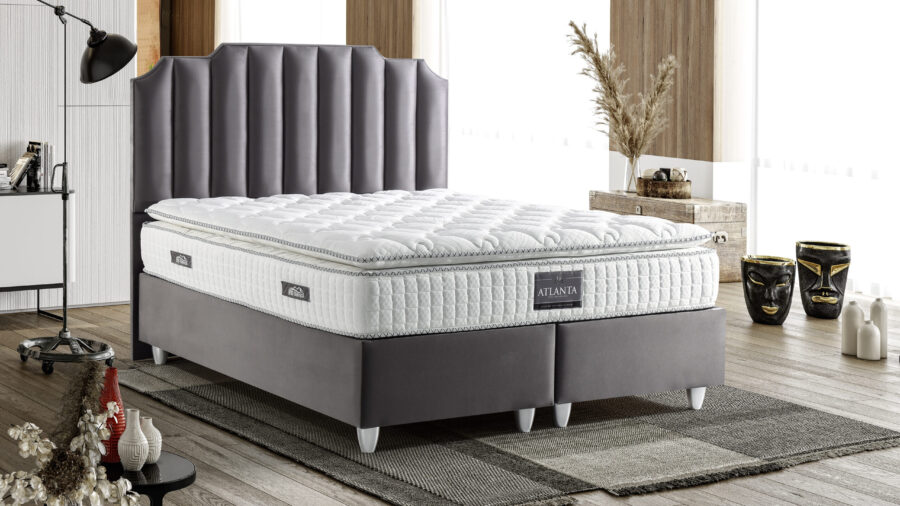 Atlanta Grau Bett Mit Matratze 160x200 cm SET