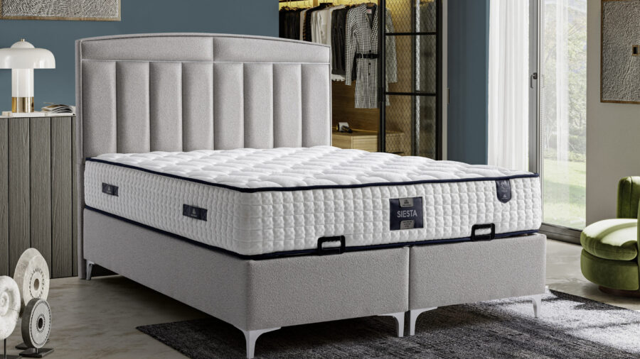 Siesta Grau Bett Mit Matratze 160x200 cm SET