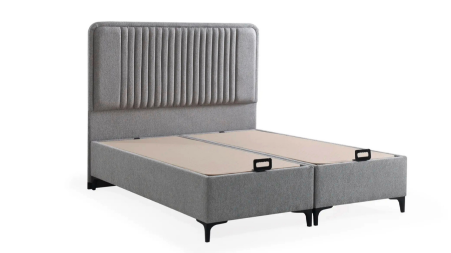 Schlafzimmer in Aktion 14 London Grau Bettkasten mit Kopfteil 140/160/180/200x200 cm