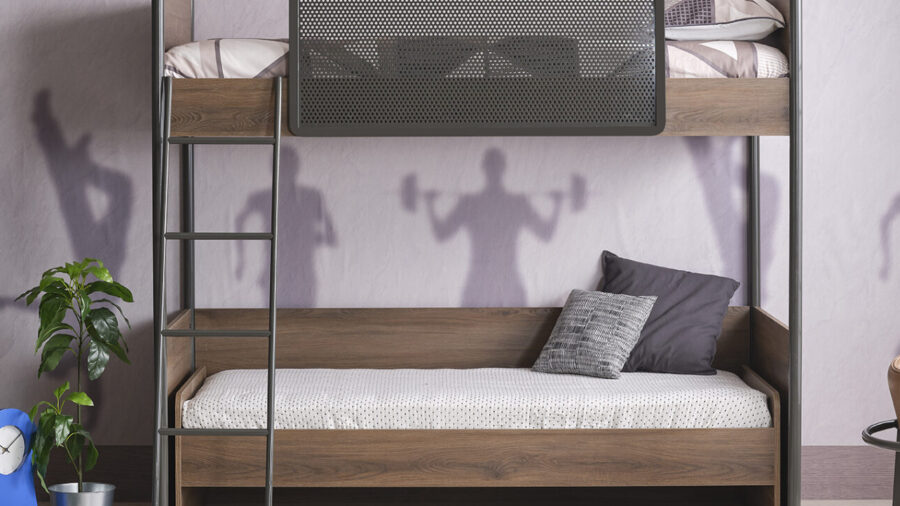 Action Stockbett+2x Matratze 100x200 cm & 90x190 cm