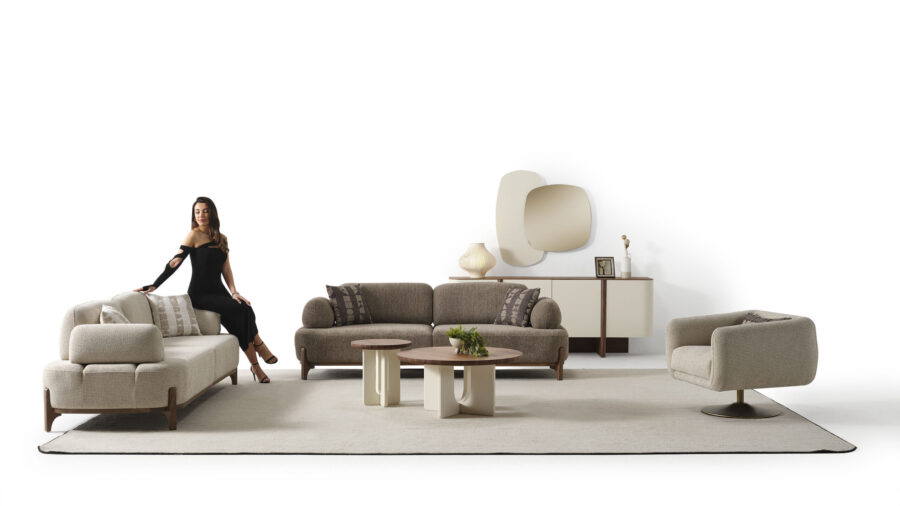 Ahuse Ceviz Sitzgruppe 3+3+1