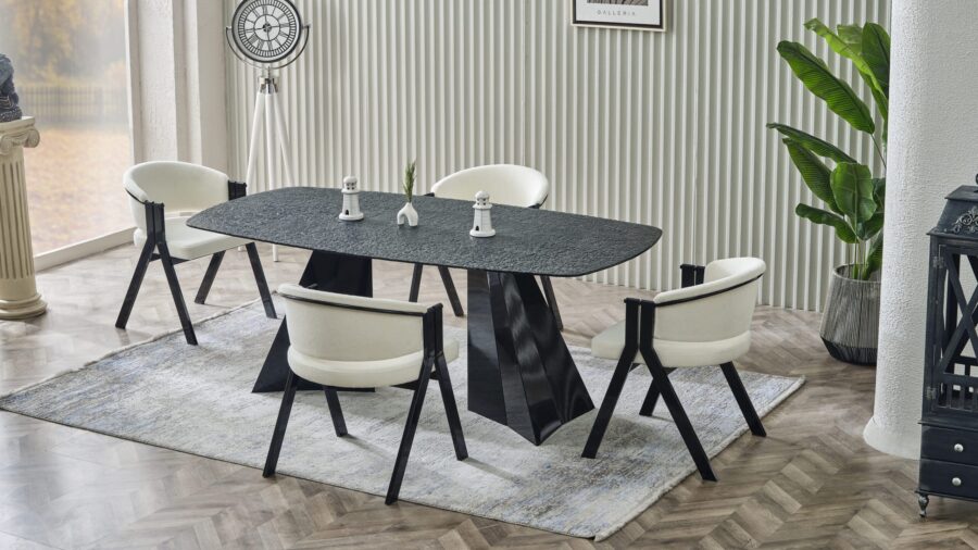 Pramit Kristal 02 Esstisch mit 4 Stühlen