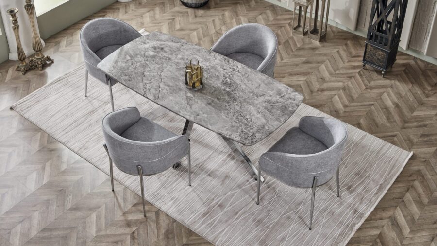 Afra 02 Esstisch mit 4 Stühlen