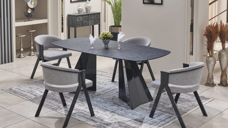 Pramit Mermerit 02 Esstisch mit 4 Stühlen