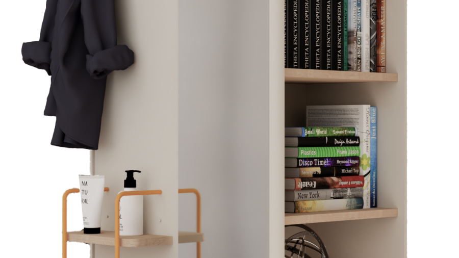 Moena Bücherregal mit Ganzkörperspiegel