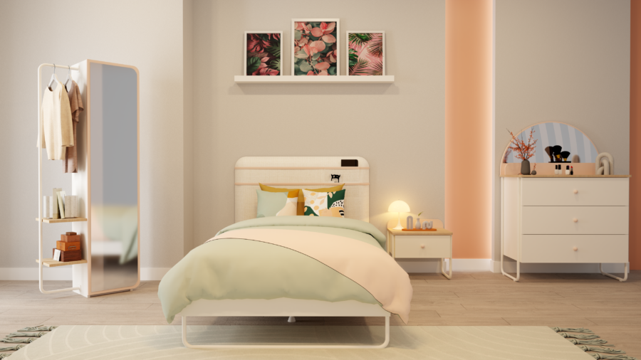Elisa Bett mit Kopfteil (100x200 cm)