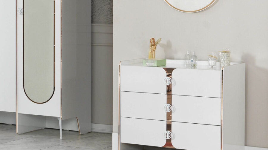 Elegant PA Chiffonier+Spiegel (Kommode)
