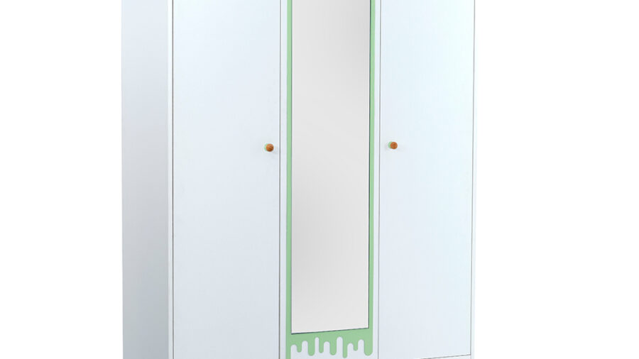 Jolly Babyzimmer 3-türiger Spiegel-Kleiderschrank